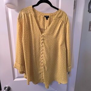 Torrid yellow Polka Dot Blouse
